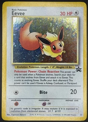Pokemon TCG Eevee Black Star Promo Holo WOTC #11 LP - Image 1 of 2