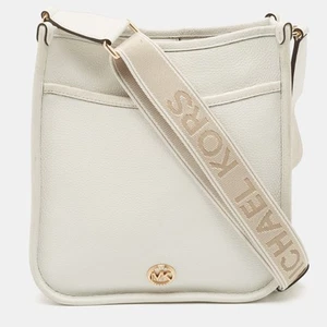 Michael Kors White Leather Large Luisa Messenger Bag - Picture 1 of 1