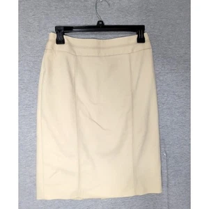 White House Black Market Tan Beige Perfect Form Knee Length Pencil Skirt Sz 2 - Picture 1 of 9