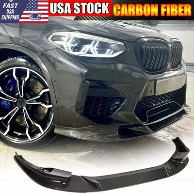 Para BMW X3 M F97 X4 M F98 M40i 19+ divisor de alerón labial de parachoques delantero de carbono real Foto 1 de 4