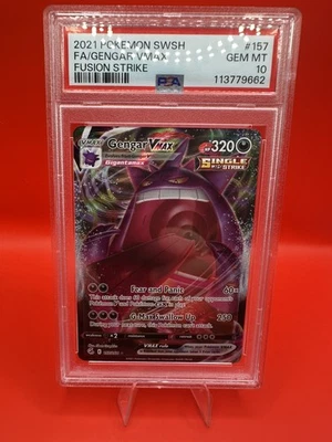 2021 Pokemon Gengar VMAX Full Art #157 Fusion Strike PSA 10 GEM MINT SWSH - Image 1 of 2