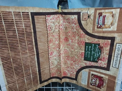 Panel de tela delantal de algodón "Cafe Americana" Foto 1 de 2