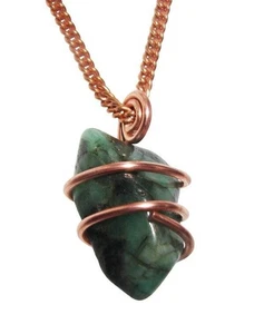 COLGANTE DE PIEDRAS PRECIOSAS Esmeralda Verde Natural Ciudad Esmeralda Ren Faire #10 - Imagen 1 de 3