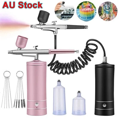 Mini Airbrush Compressor Kit Spray Gun Dual Action Air Brush Paint Model 0.3MM - image 1 of 4