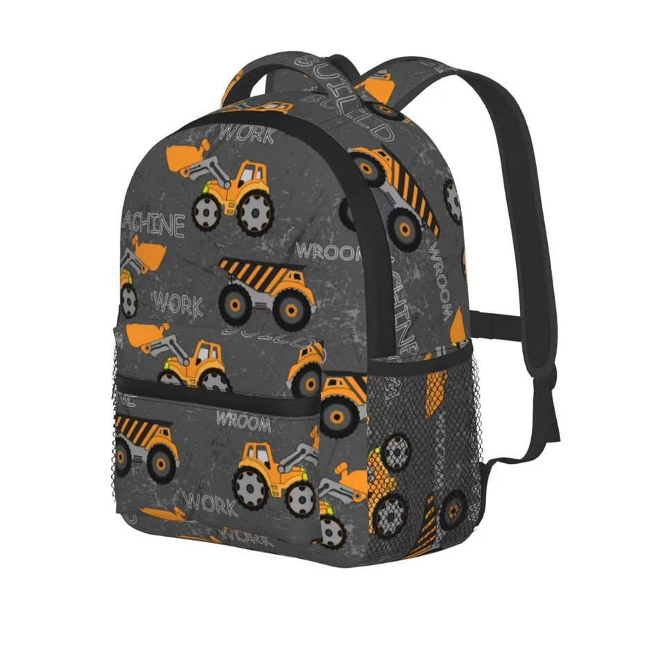 Mochila escolar para edades de 3-8 - Camiones de construcción, gris Foto 1 de 4