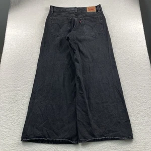 Jeans donna Levi's 94 larghi gamba larga taglia 29 nero 33x30 denim anni 90 - Foto 1 di 12