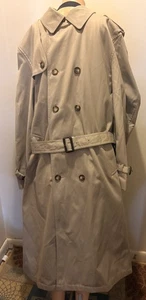 Gabardina sin marca para hombre 44 larga caqui doble botonadura forrada con cinturón - Imagen 1 de 4