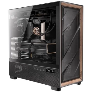 Antec Flux Pro E-ATX PC Case 6 PWM Fans Temp Display Walnut Wood – READ - Picture 1 of 17