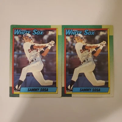 Lote de 2 tarjetas de novato Sammy Sosa 1990 Topps #692 - Medias Blancas de Chicago Foto 1 de 2