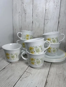 6 Stück Corelle von Corning APRIL GELBE BLUMEN Tee Kaffeetassen Tassen & Untertassen - Bild 1 von 5