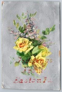 Gelbe Rosen Grüße Easton, Pennsylvania 1900er Postkarte - Bild 1 von 2