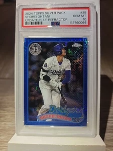 2024 Topps Silver Pack Update Blue Refractor 069/150 Shohei Ohtani PSA 10 - Picture 1 of 2