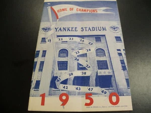 Programa/tarjeta de puntuación Yankees vs Detroit 1950 - Imagen 1 de 2