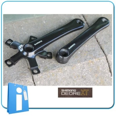 MINT Bielas Shimano Deore XT NEGRO M730 FC-M730 - 175 mm Retro Crankset 1987 - Imagen 1 de 4