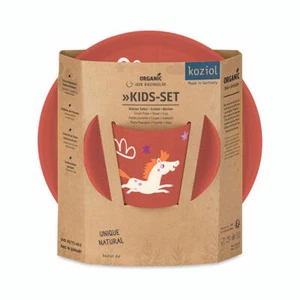 Koziol tableware set Connect Dreams 3-piece, plate, bowl, mug, Organic Red - Picture 1 of 1