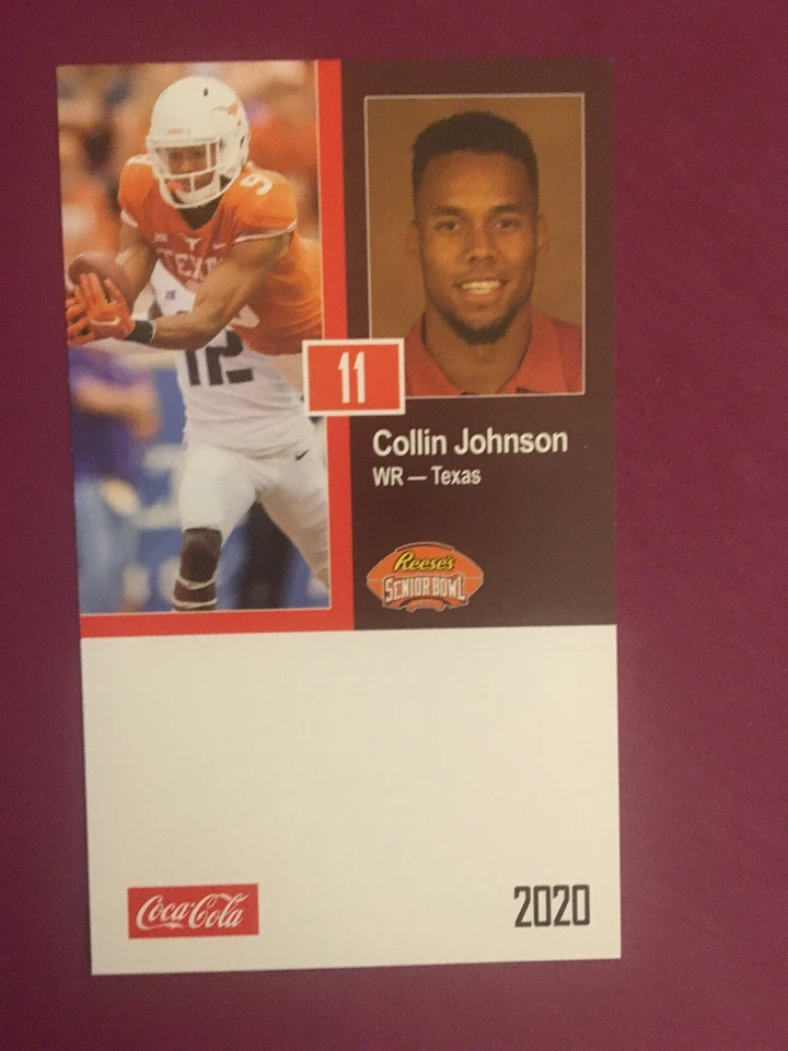 Collin Johnson 2020 Senior Bowl card 1/25/20 Texas Longhorns - Image 1 of 1