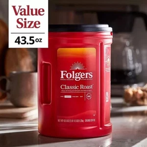 Folgers Classic Medium Roast Ground Coffee, 43.5 oz Pack of 2 - Picture 1 of 4
