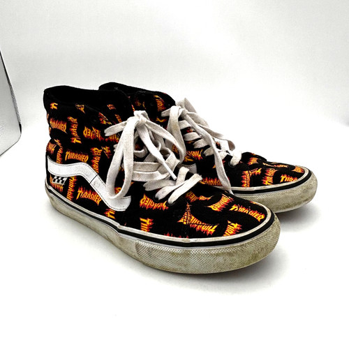 Scarpe Vans High Top Thrasher SK8 Hi nere sneaker da skateboard rivista uomo 7 5