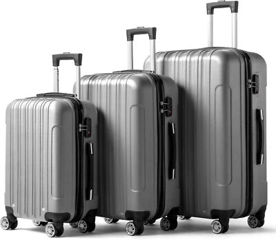 Luggage Sets 3 Piece, Hardside Carry on Suitcase Spinner Wheels & TSA lock, ABS Foto 1 de 4