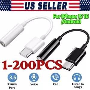 USB-C Type C to 3.5mm AUX Headphone Jack Adapter Lot For iPhone 15/Android Phone - Picture 1 of 15