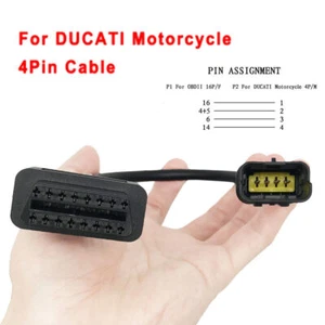 para Ducati 4PIN OBD2 Cable Adaptador Conector Diagnóstico Escáner Herramienta Motocicleta - Imagen 1 de 6