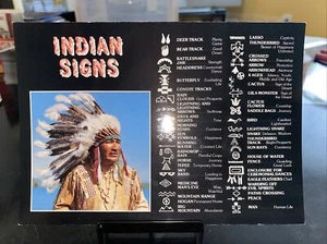 Postal vintage de signos y símbolos de indios americanos  - Imagen 1 de 2