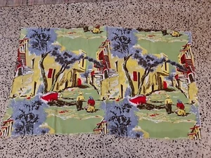 FABRIC - MID CENTURY - VINTAGE - MEXICANA Barkcloth - Cotton - 120cm x 75cm - Picture 1 of 15