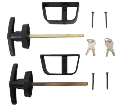 SHED WINDOWS AND MORE Shed Door T Handle Lock Sets (1 Pr) 6-1/2" Playhouse Coops T-Handle Lock Set