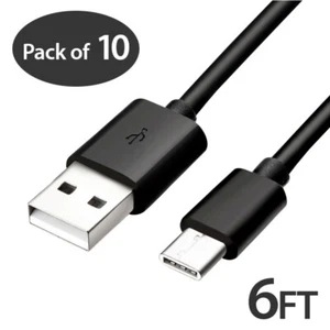 10X 6FT USB Type C Fast Charging Cable For Samsung Galaxy S8 S9 S10 Plus Note8 9 - Picture 1 of 12
