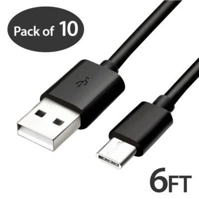 10X 6FT USB Type C Fast Charging Cable For Samsung Galaxy S8 S9 S10 Plus Note8 9 - Image 1 of 4