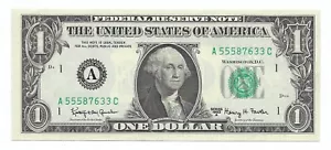 1963A $1 BOSTON FRN. Crisp & UNCIRCULATED Banknote. A/C Block - Picture 1 of 2