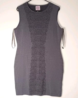 Mini vestido lápiz Nanette Lepore, elástico completo, talla XL, punto, gris. Foto 1 de 4