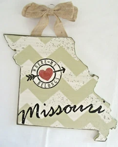 Missouri Where My Heart Belongs Wood Sign Home Decor - Picture 1 of 4