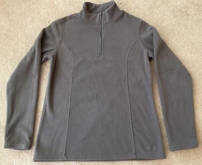 Cabelas Womens Size Medium Long Sleeve 1/4 Zip Gray Fleece Pullover - Image 1 of 4