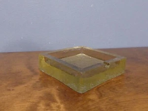 Vintage Ice Glass Ice Block Clear Heavy 4 lb Mid Century Ashtray - Picture 1 of 7