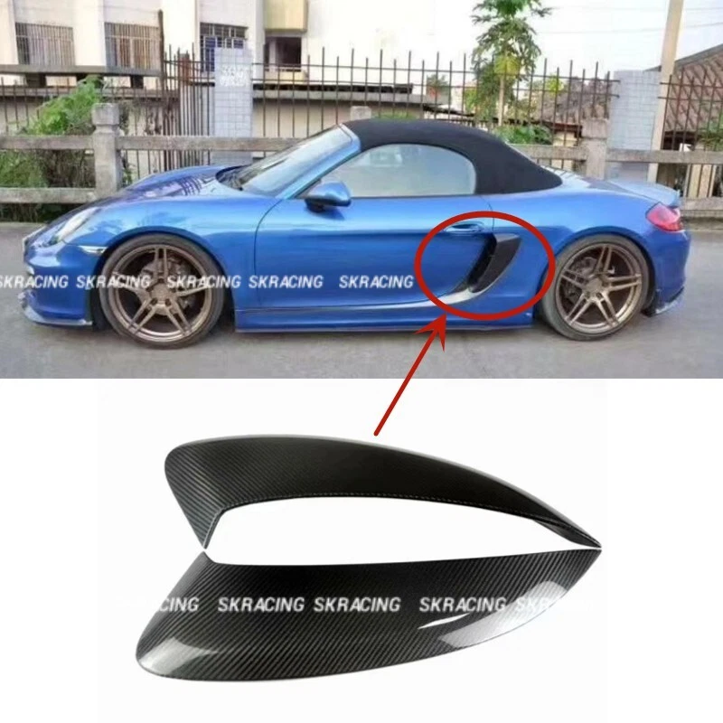 For 13-16 Porsche 981 Boxster Cayman Carbon Fiber Scoop Side Air Vent Trim Cover Foto 1 de 4
