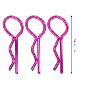 10Pcs RC Car Shell Clip RShape Metal Body Clips Pins For 1/5 1/6 1/8 1 Purp CH - Picture 1 of 22