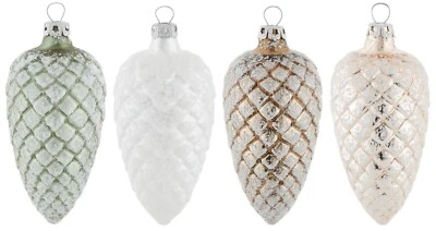 Thüringer Glasdesign Christbaumschmuck Tannenzapfen (4-tlg), Tannenzapfen 9 cm - Bild 1 von 2
