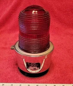 Luz de señal de vidrio rojo Benjamin Electric Mfg con alarma sin probar - Imagen 1 de 6