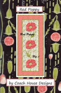 Moda RED POPPY Quilt Pattern CHD 1625 By Coach House Designs - Picture 1 of 2