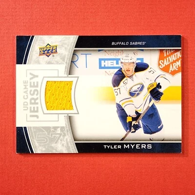 5-06-14 PWE-THICK 2013-14 upper deck jersey card #gj-tm tyler myers (124) - Image 1 of 2