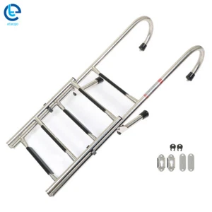 Stainless Steel Folding Boat Ladder Telescoping 400 lb. Limit 2 Step+3 Step - Picture 1 of 12