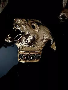 Gold Tone Wolf Head Gürtelschnalle - Bild 1 von 3