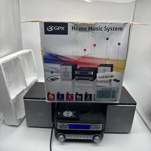 GPX Home Music System HC221B - 2 Channel Stereo Sound Speakers and remote - Picture 1 of 9