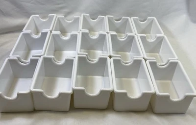 Lot Of 15 - White Plastic Restaurant Sugar / Sweetener Holder Containers - Image 1 of 4