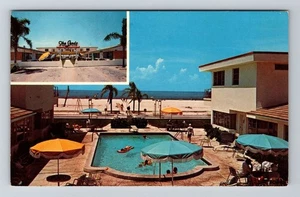 Treasure Island FL-Florida Sands Resort Beach Pool Antique Vintage Postcard - Picture 1 of 2