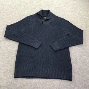 J Crew Sweater Herren Large Navy Schalkragen Leinen Baumwolle Strickpullover - Bild 1 von 15