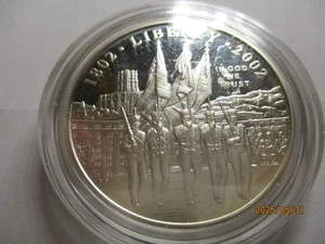 ONE 1802-2002 W, WEST POINT BICENTENNIAL SILVER DOLLAR PROOF, 90% - Picture 1 of 3