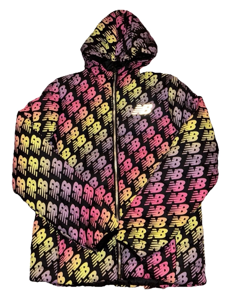 NEW BALANCE Logo Puffer Jacket Teen Size Large (14). - Image 1 of 4