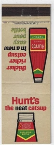 Vintage Matchbook Cover Hunts Catsup Thicker Richer - Picture 1 of 3